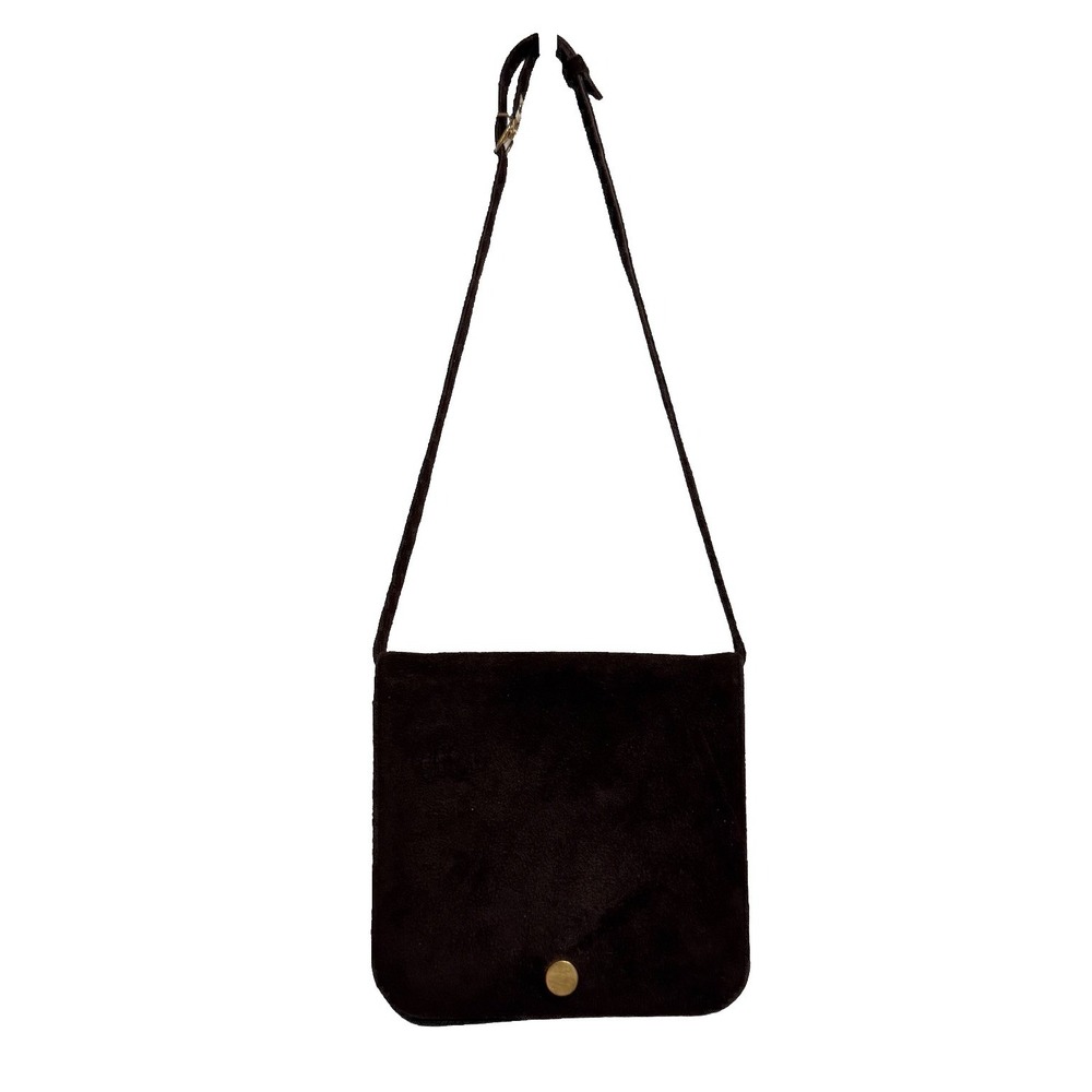 Vintage DOFAN Handbag  France Brown Suede Leather 1960s Crossbody‎